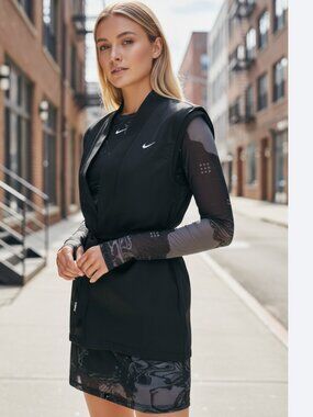 NWT Nike  serena williams design crew wrap top Jacket Lightweight  Black Small